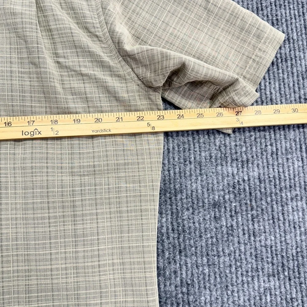 5.11 Tactical Shirt Mens Medium Beige Plaid Mesh Lined Short Sleeve Button Up